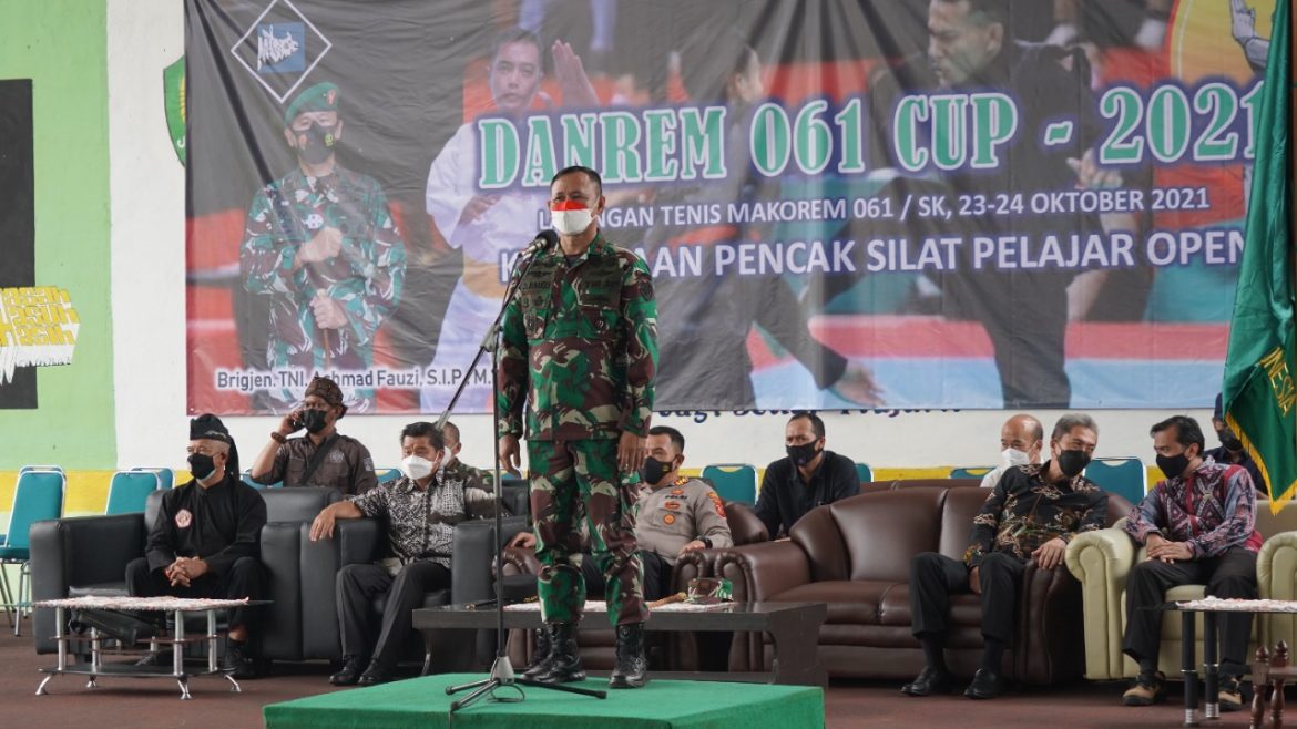 Korem 061/Sk Mengelar Open Kejuaraan Pencak Silat Tingkat Pelajat Danrem Cup 2021