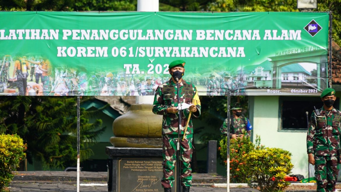 Korem 061/Sk Hadapi Musim Penghujan Laksanakan Latihan Gabungan Penanggulangan Bencana Alam