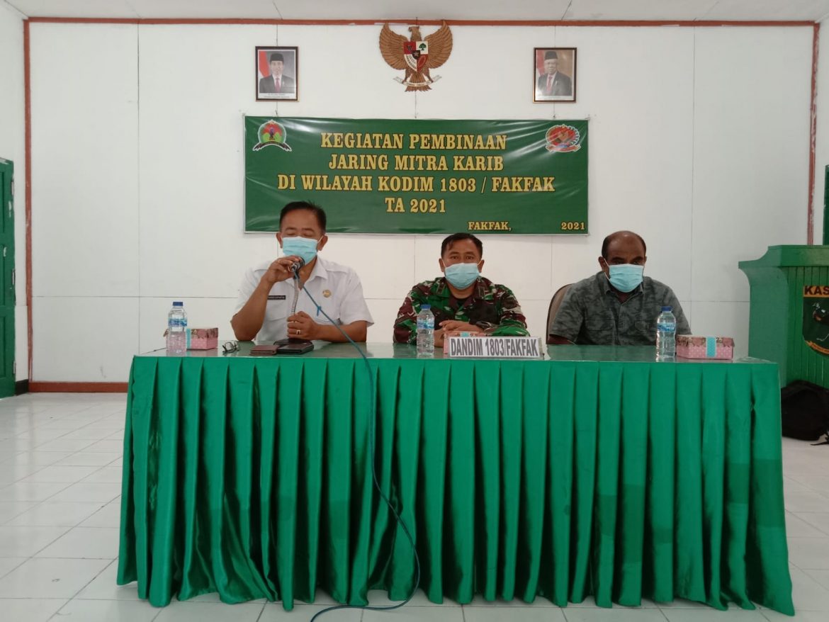 Kodim 1803/Fakfak melaksanakan kegiatan Pembinaan Jaring Mitra Karib