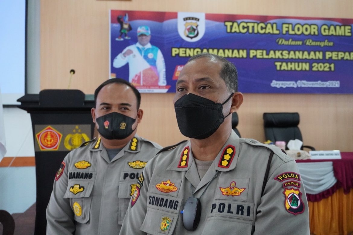 Dalam Rangka Pengamanan Pelaksanaan Peparnas XVI Papua 2021, Polda Papua Gelar Tactical Floor Game (TFG)