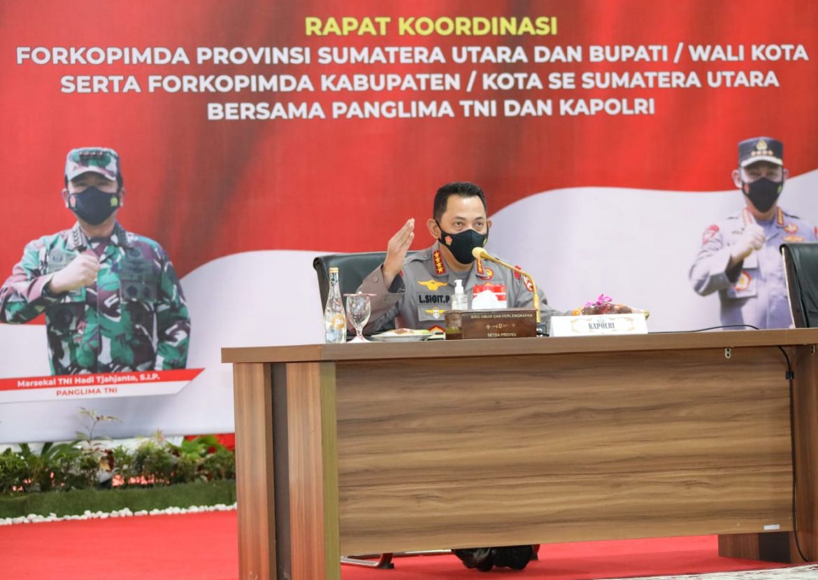 Kapolri Minta Forkopimda Sumut Lakukan Antisipasi Cegah Lonjakan Covid-19 Saat Nataru