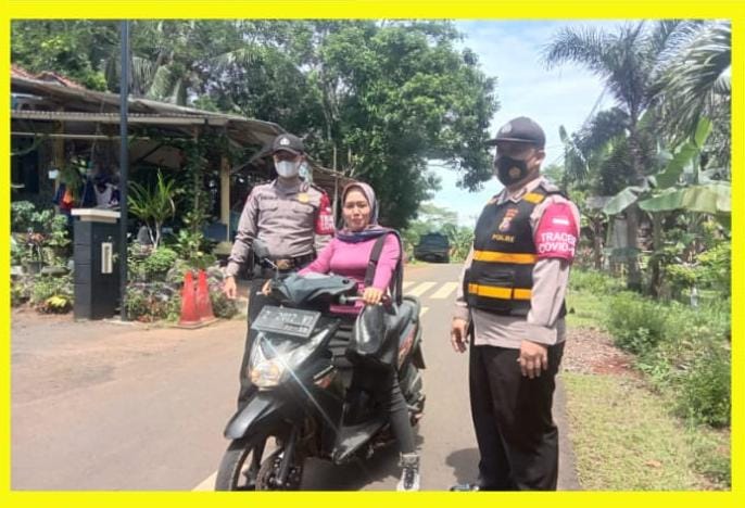 Polsek Sukadana Polres Ciamis Melaksanakan Operasi Yustisi dalam Rangka PPKM Level 2
