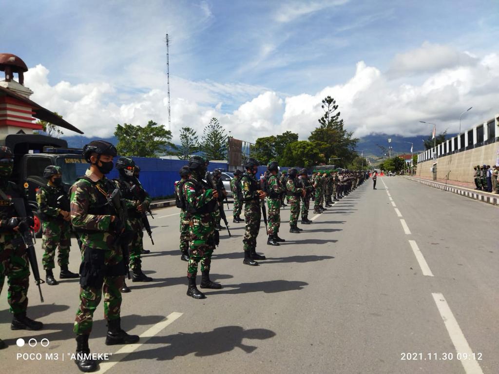 IKUT APEL GELAR PASUKAN, YONIF 756/WMS SIAP JAGA SITUASI KONDUSIF DI KAB. JAYAWIJAYA