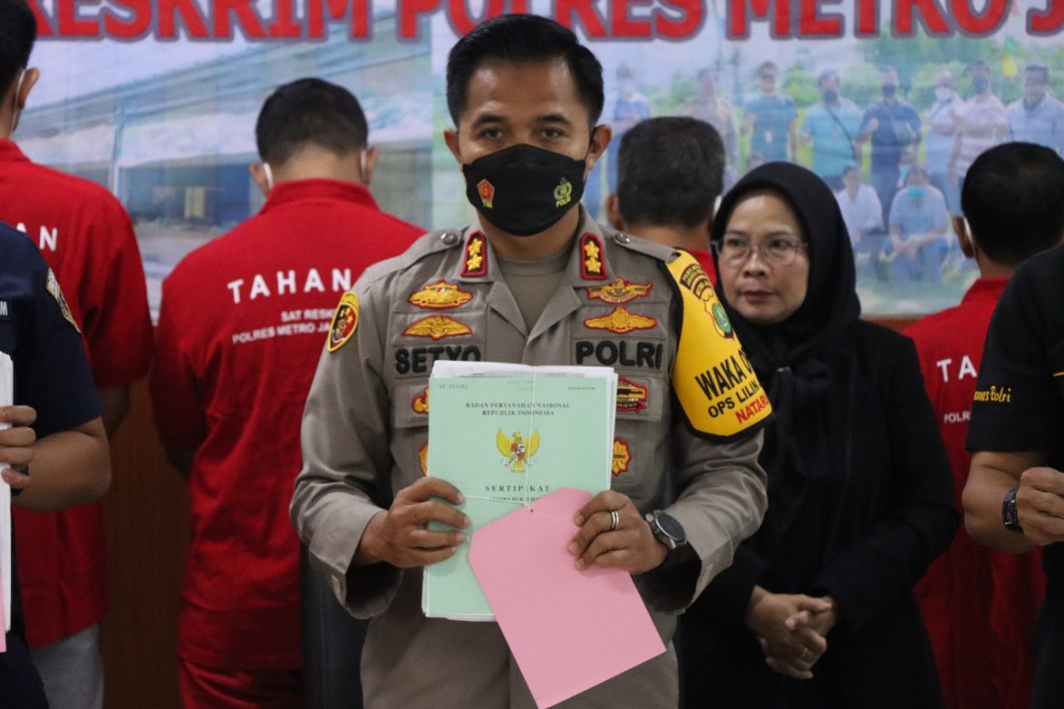 Polres Metro Jakarta Pusat Tetapkan SepuluhTersangka Mafia Tanah Mantan Kepala Desa, Camat dan Staf BPN