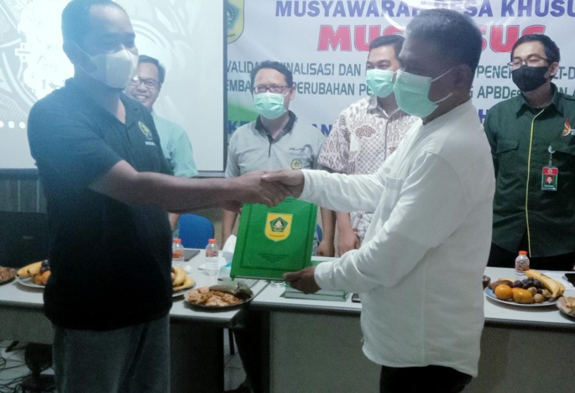 Musyawarah Desa Khusus (MUSDESSUS), Validasi, Finalisasi dan Penetapan Calon Penerima BLT-DD Tahun 2022 Pembahasan Perubahan Perkades Tentang APBDes Tahun Anggaran 2022