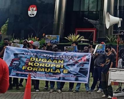 Aksi Jum’at Keramat Usut Tuntas Dugaan Korupsi Formula E, Corong Rakyat Benang Merah Mulai Terlihat “KPK Harus GERCEP dan Gas Pol Lanjutkan ke Tahap Penyidikan