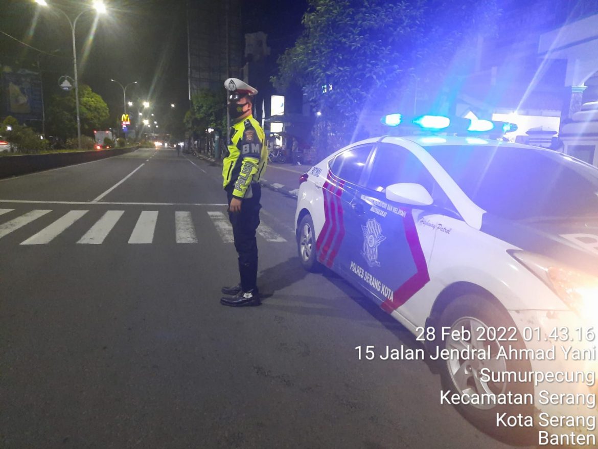 Satlantas Polres Serkot Gelar Patroli Antisipasi Balap Liar di Sumurpecung dan Ciceri Kota Serang