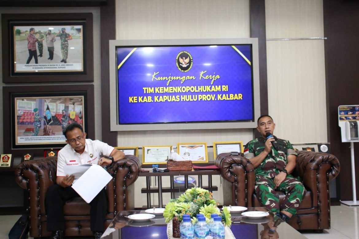Kapoksahli Pangdam XII/Tpr Terima Kunjungan Tim Kemenkopolhukam RI