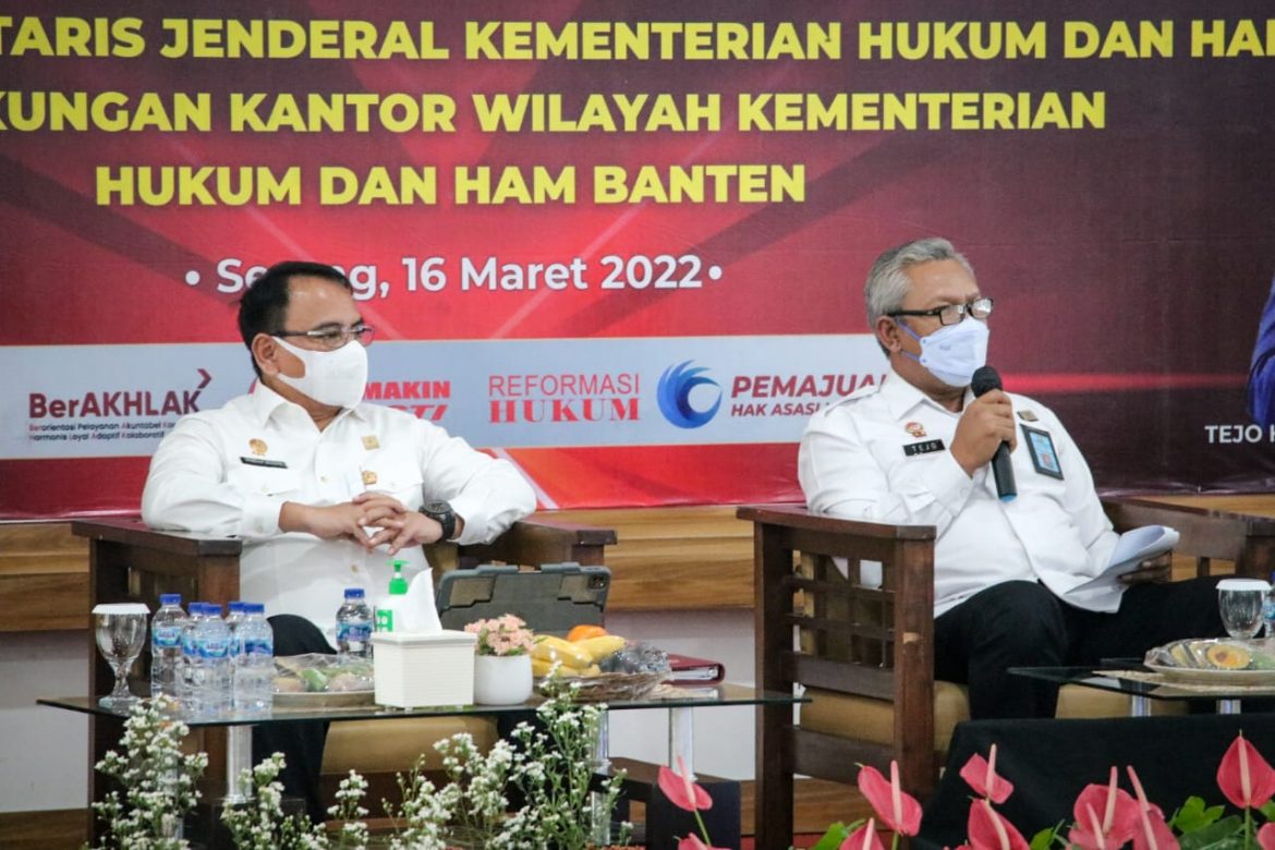 Sekjen Kemenkumham Beri Arahan Jajaran Kanwil Kemenkumham Banten