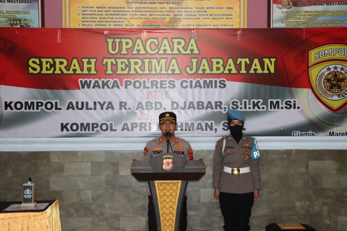 Wakapolres Ciamis Alih Tugas Dari Kompol R.Auliya Rifqie Abduldjabar Kepada Kompol Apri Rahman