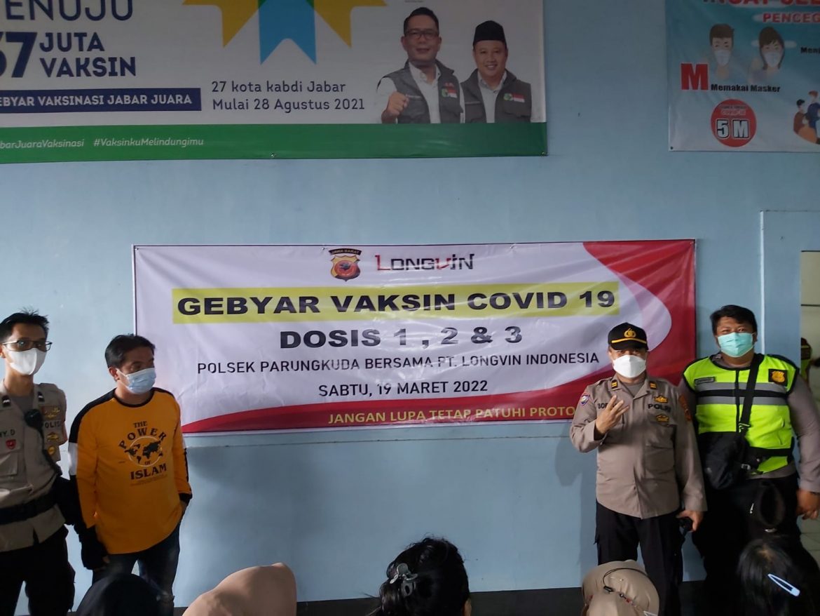 Targetkan Ribuan Dosis vaksin, Polsek Parungkuda Kolaborasi Dengan Perusahaan