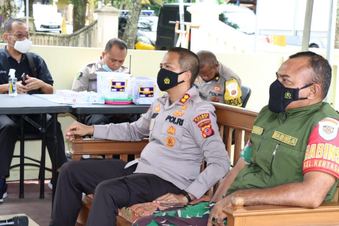 Gerai Vaksinasi Presisi Kapolres Ciamis Mengikuti Vicon Bersama Mabes Polri