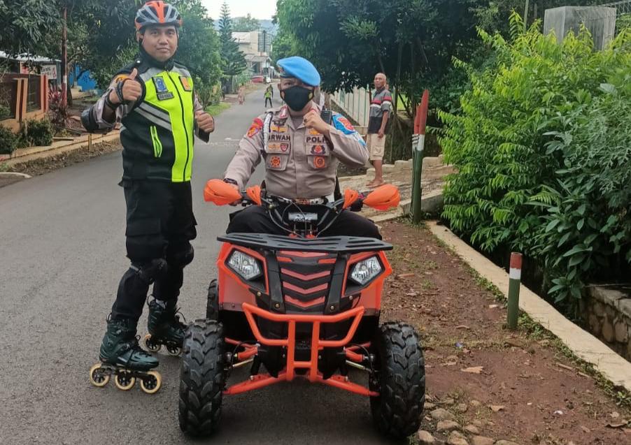 Tim Patroli Bhayangkara Roller Skate Polres Banjar Meluncur ke Desa Batulwang