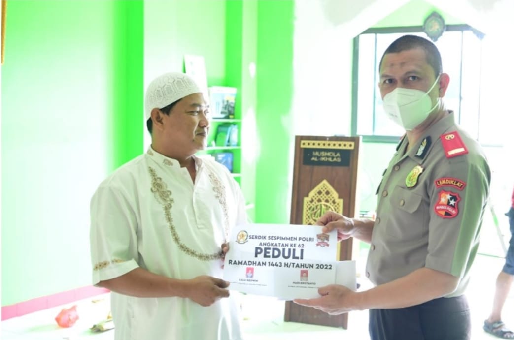 Peduli Ramadhan 1443 H, Serdik Sespimen Angkatan ke 62 Beri Bantuan Pembangunan Musholla Hingga Ke Panti Asuhan