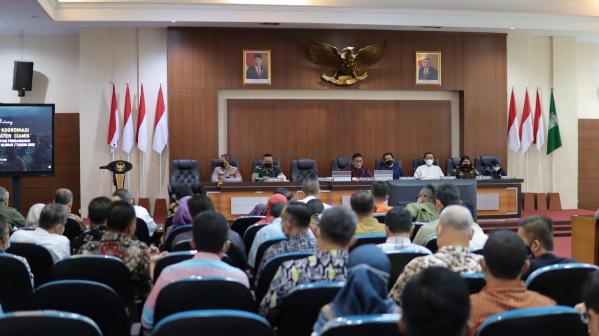 Seluruh Kapolsek dan Danramil Wilayah Kabupaten Ciamis Ikuti Rapat Koordinasi Lintas Sektoral yang di Pimpin Kapolres Ciamis
