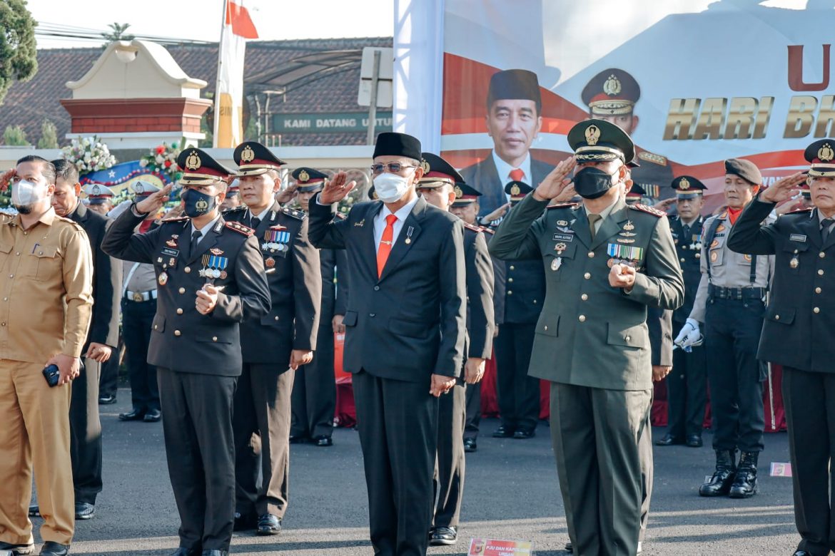 Secara Virtual Bupati Ciamis Ikuti HUT Bhayangkara Ke – 76