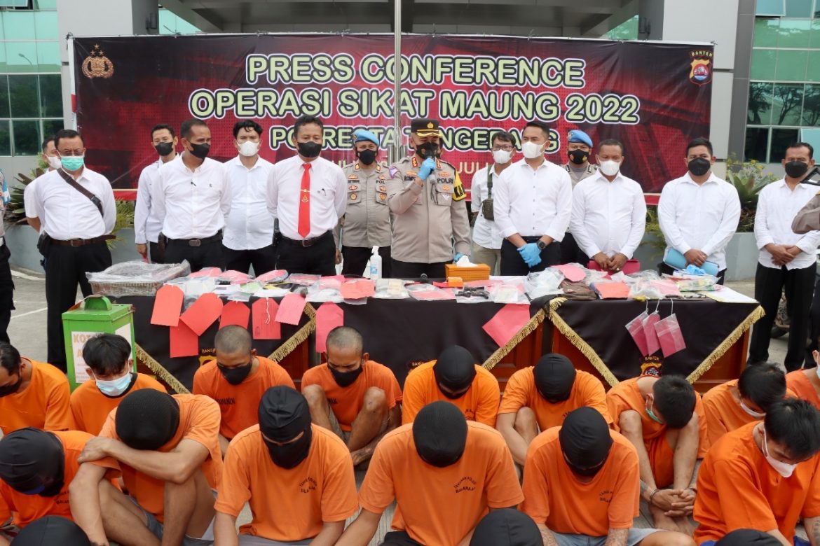 10 Hari Operasi Sikat Maung, Polresta Tangerang Amankan 19 Motor, Bekuk 30 Tersangka