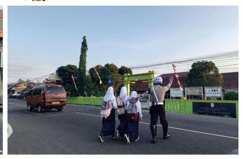Bentuk Pelayanan Dipagi Hari Saat Masyarakat Melaksanakan Aktivitas, Anggota Satlantas Polres Ciamis Lakukan Gatur Lalin