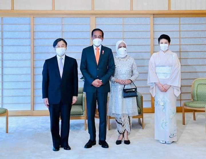 Presiden Jokowi dan Ibu Iriana diterima Kaisar dan Permaisuri Jepang