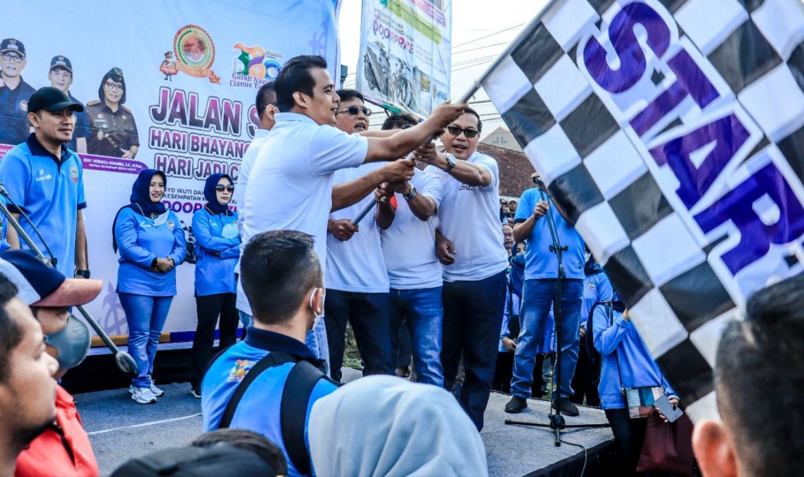 10 Unit Sepeda Motor Disuguhkan Dalam Kegiatan Jalan Sehat di Eks Kewadanaan Panumbangan