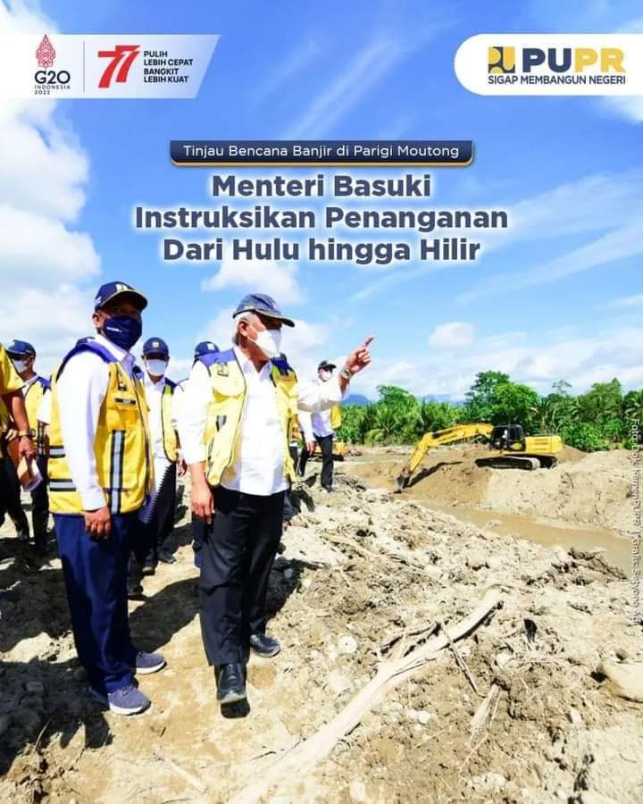 Tinjau Bencana Banjir di Parigi Moutong, Menteri Basuki Instruksikan Penanganan Dari Hulu Hingga Hilir