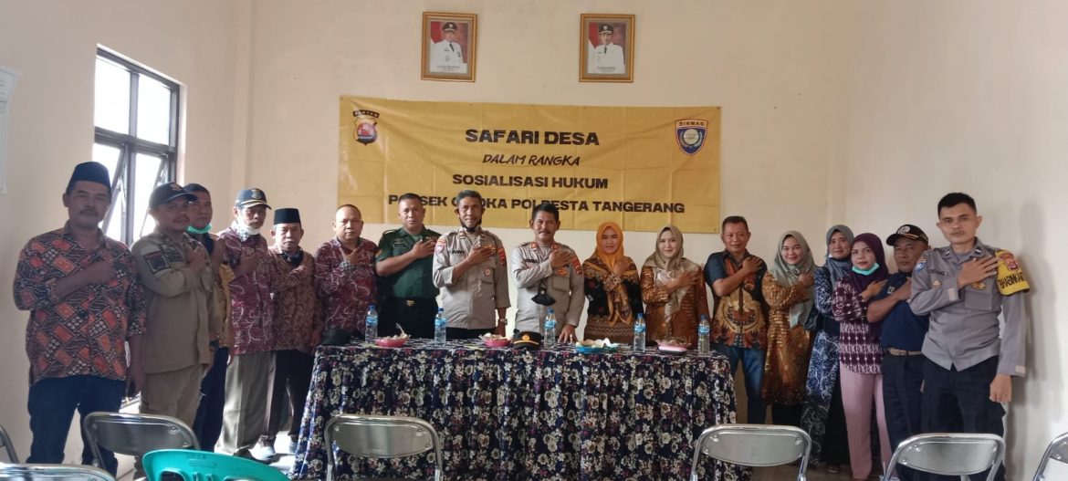 Polsek Cisoka Polresta Tangerang Sosialisasikan Kesadaran Hukum Masyarakat Di Desa Jengjing