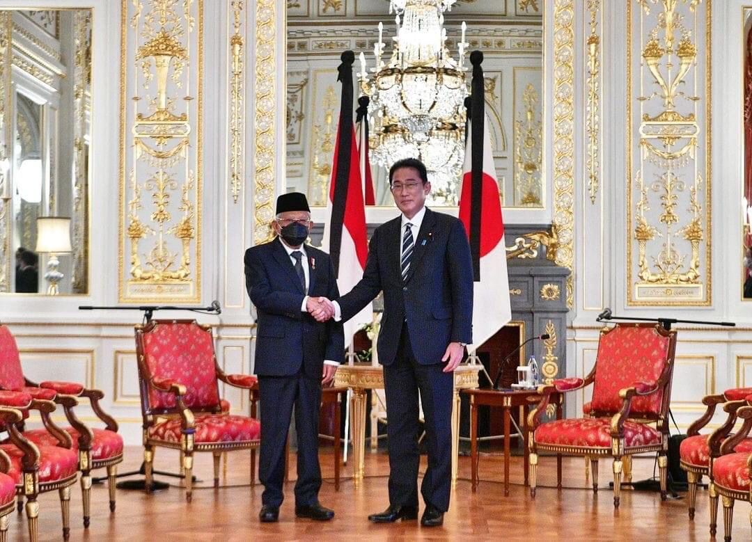 Wapres KH. Ma’ruf Amin Hari Ini Berkesempatan Melakukan Kunjungan Kehormatan Kepada Perdana Menteri Jepang Kishida Fumio di Istana Akasaka, Tokyo
