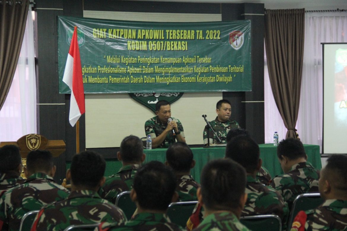 Personil Babinsa Jajaran Kodim 0507/Bekasi Ikuti Kegiatan Peningkatan Kemampuan Apkowil Tersebar TA. 2022