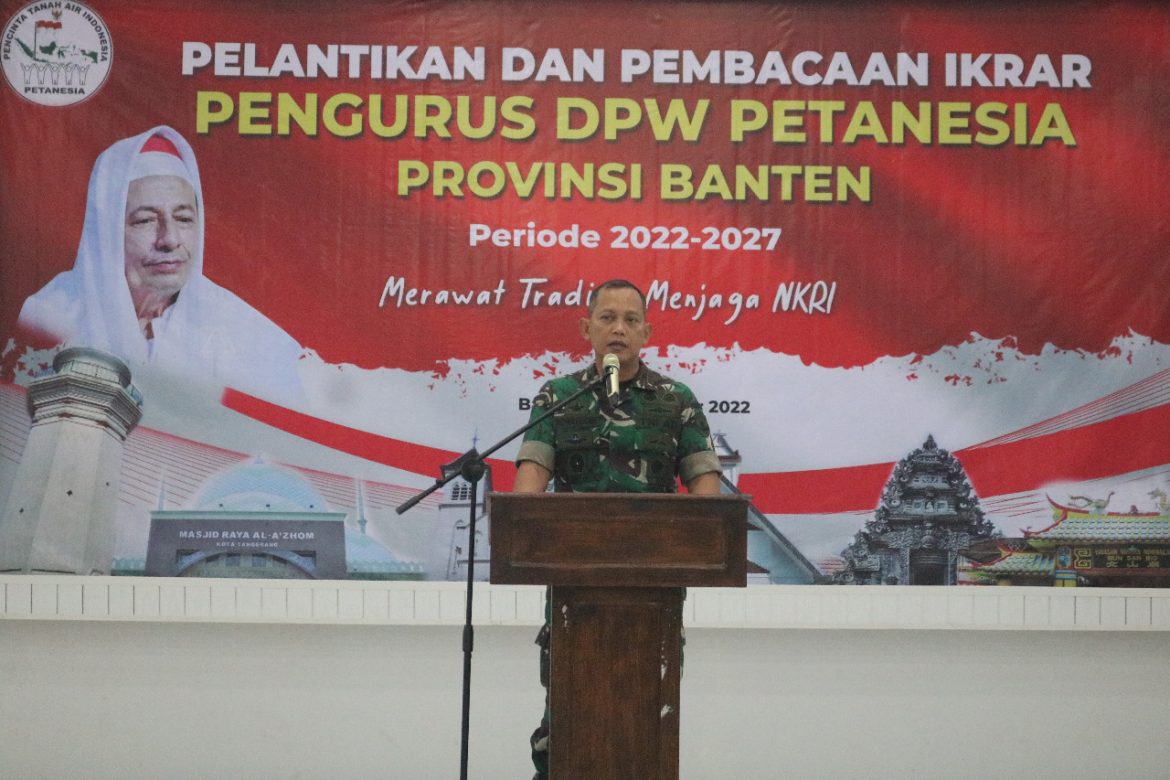 Danrem 052/Wkr Bersama Walikota Tangerang Hadiri Pelantikan DPW PETANESIA Periode 2022 – 2027