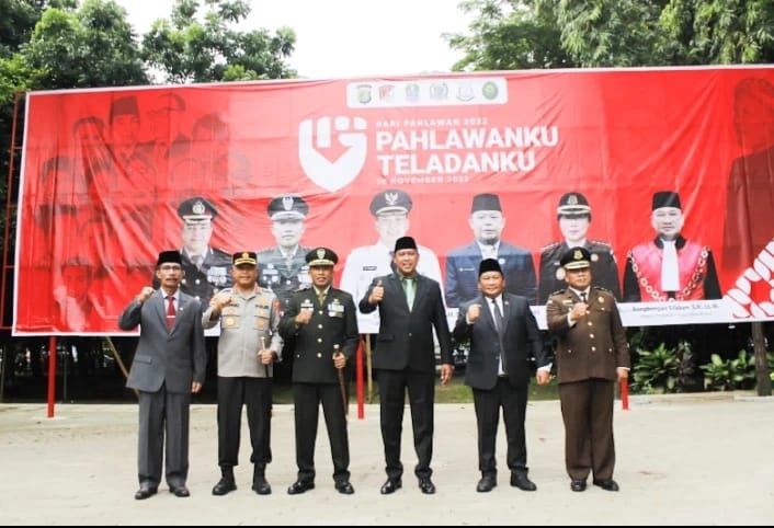 Dandim 0507/Bekasi Bacakan Pesan Pesan Pahlawan Pada Upacara Peringatan Hari Pahlawan Tingkat Kota Bekasi Tahun 2022