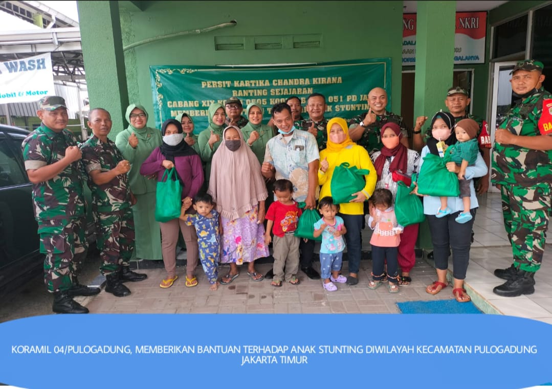 Koramil 04/Pulogadung Bersama Persit Kartika Chandra Kirana Ranting-5 Peduli Anak Stunting