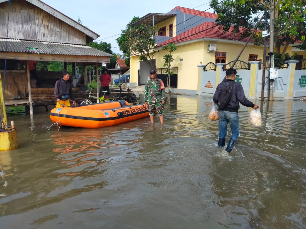 Koramil 10/Spt Terus Update Perkembangan Genangan Air Di Perum Prima