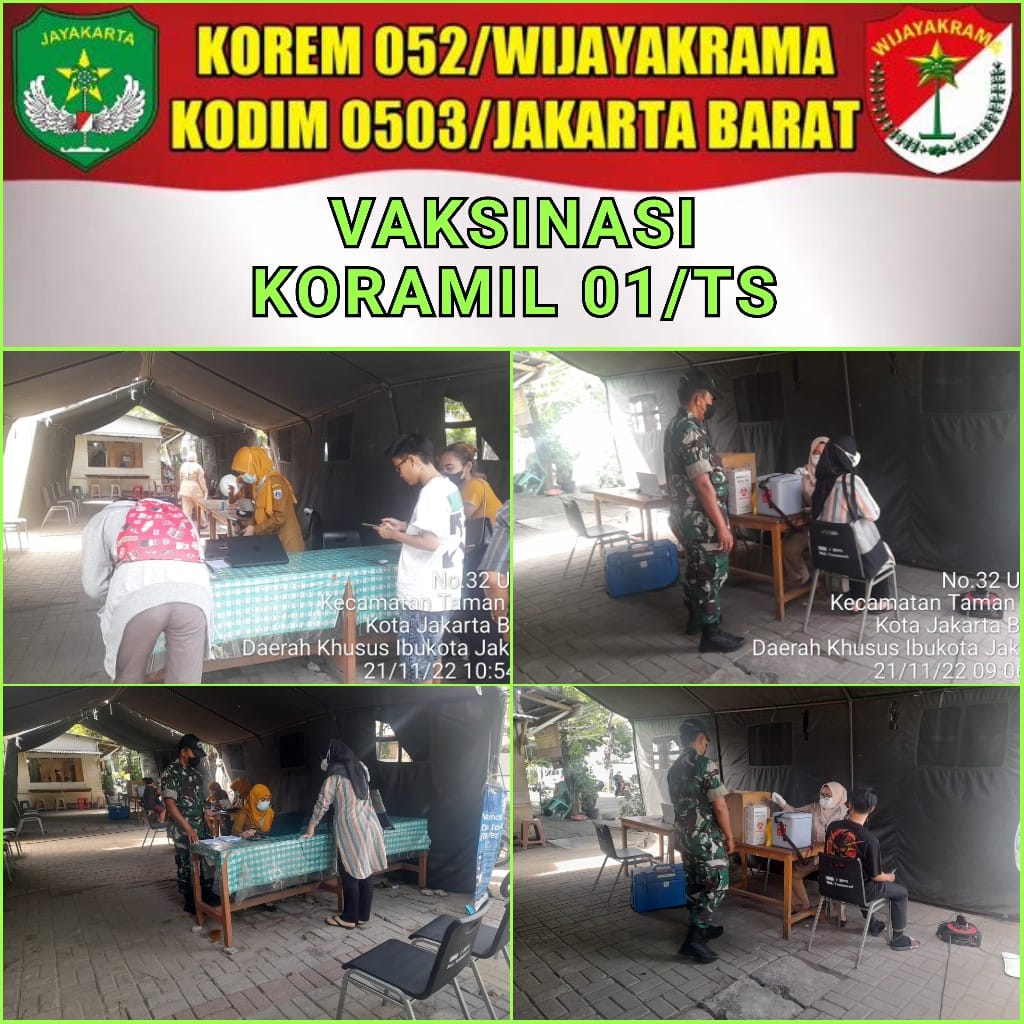 Sinergitas Koramil 01/Tamansari dan Puskesmas, 31 Orang Tervaksin di Serbuan Vaksin