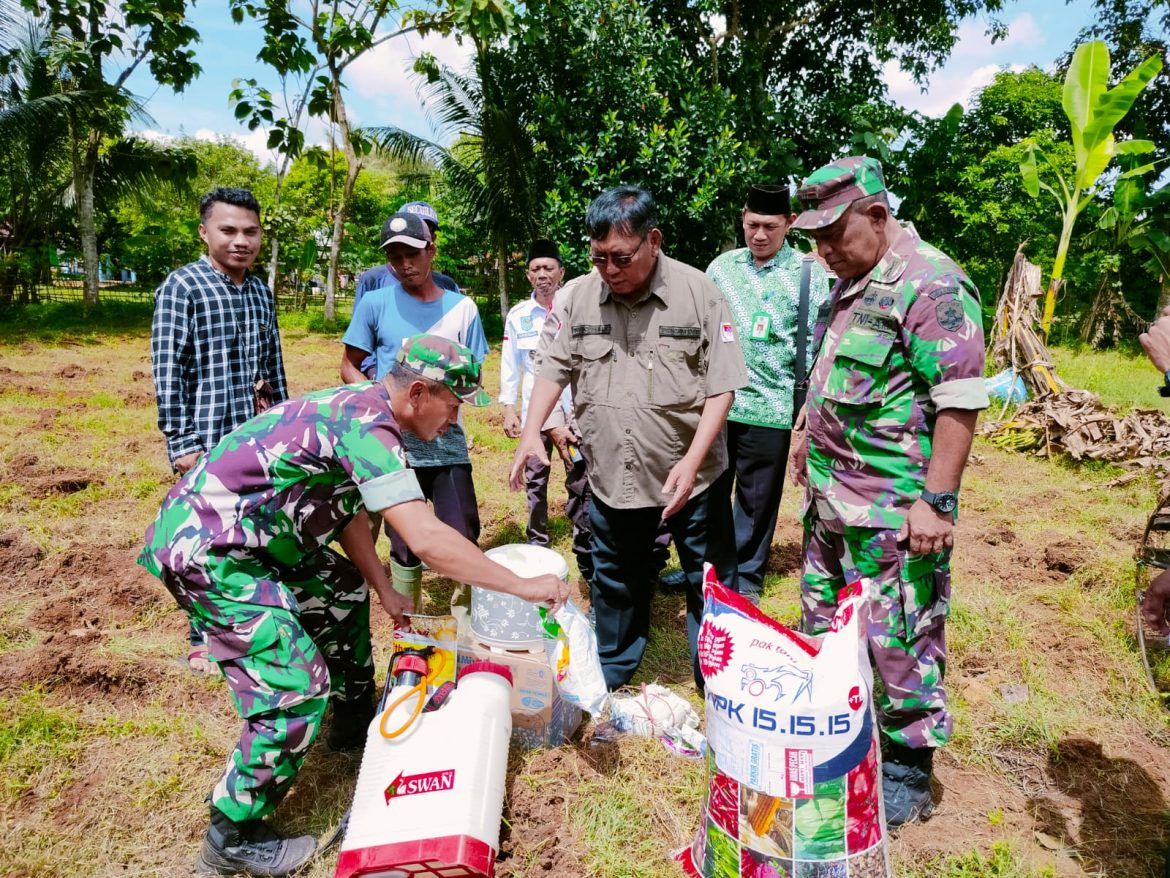 Tingkatkan Ketahanan Pangan,Koramil 14/PNG Komsos Bersama Kelompok Tani Binaan