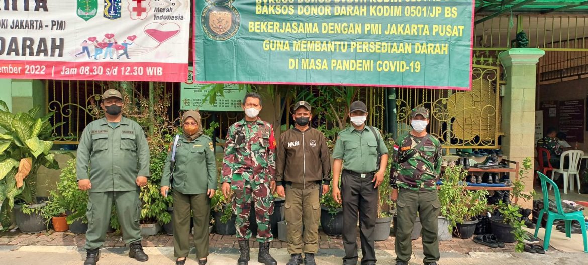 Bakti Sosial Donor Darah Kodim 0501 dan Yayasan Sri Sathya Sai Baba Diikuti Puluhan Pendonor