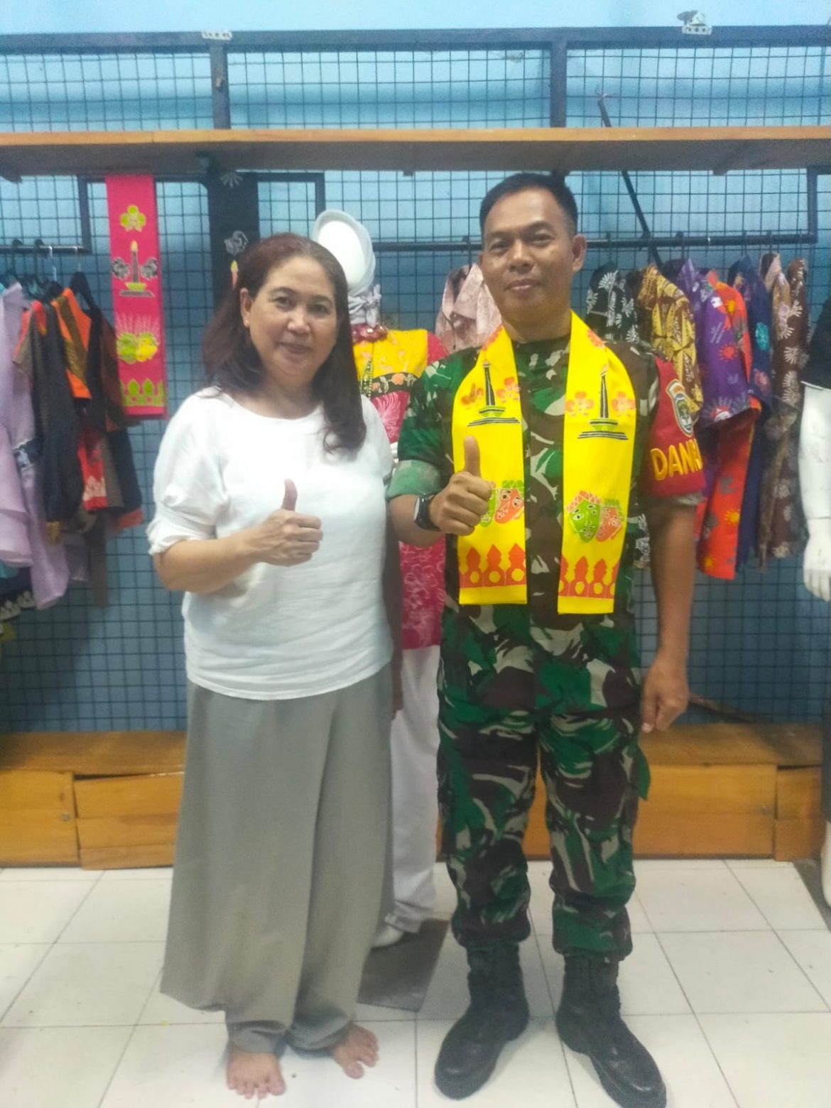 Danramil 02/TB Hadiri Giat Batik Betawi Rusunawa Tambora