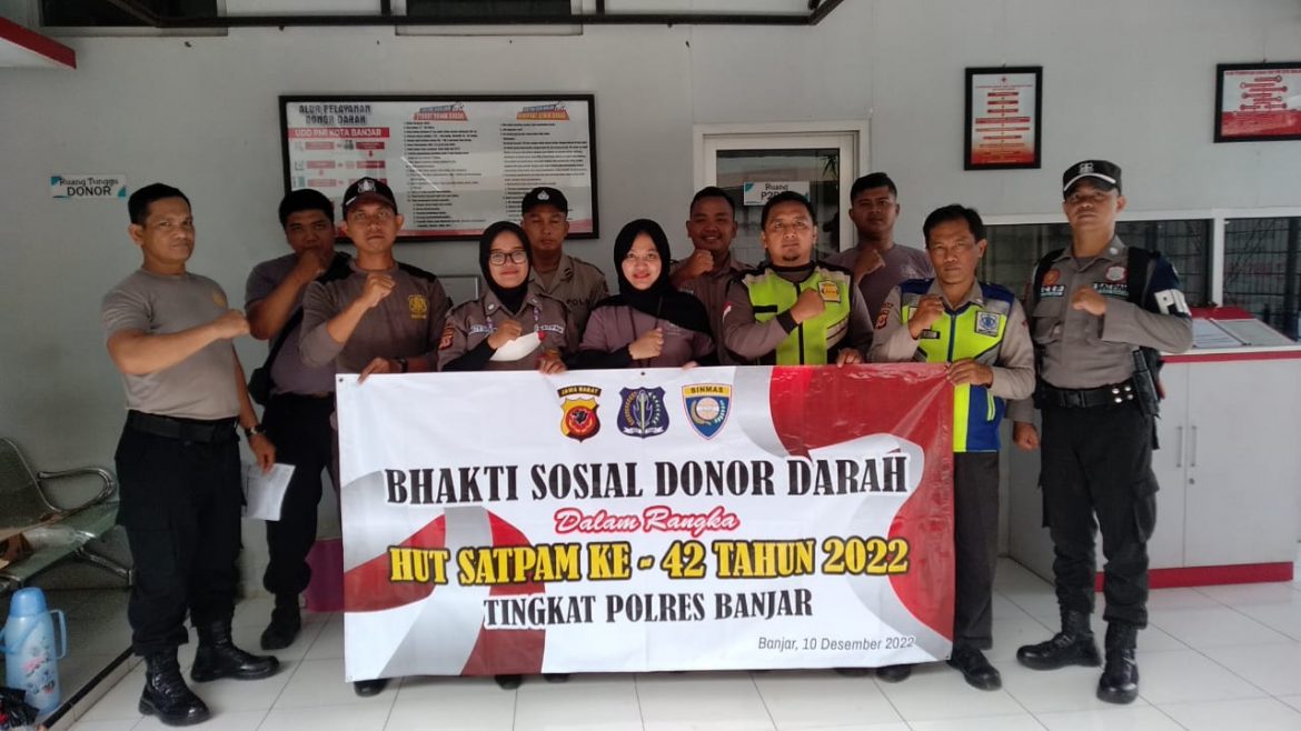Bakti Untuk Negeri: Isi HUT Satpam Ke-42 Personil Polres Banjar Gelar Donor Darah