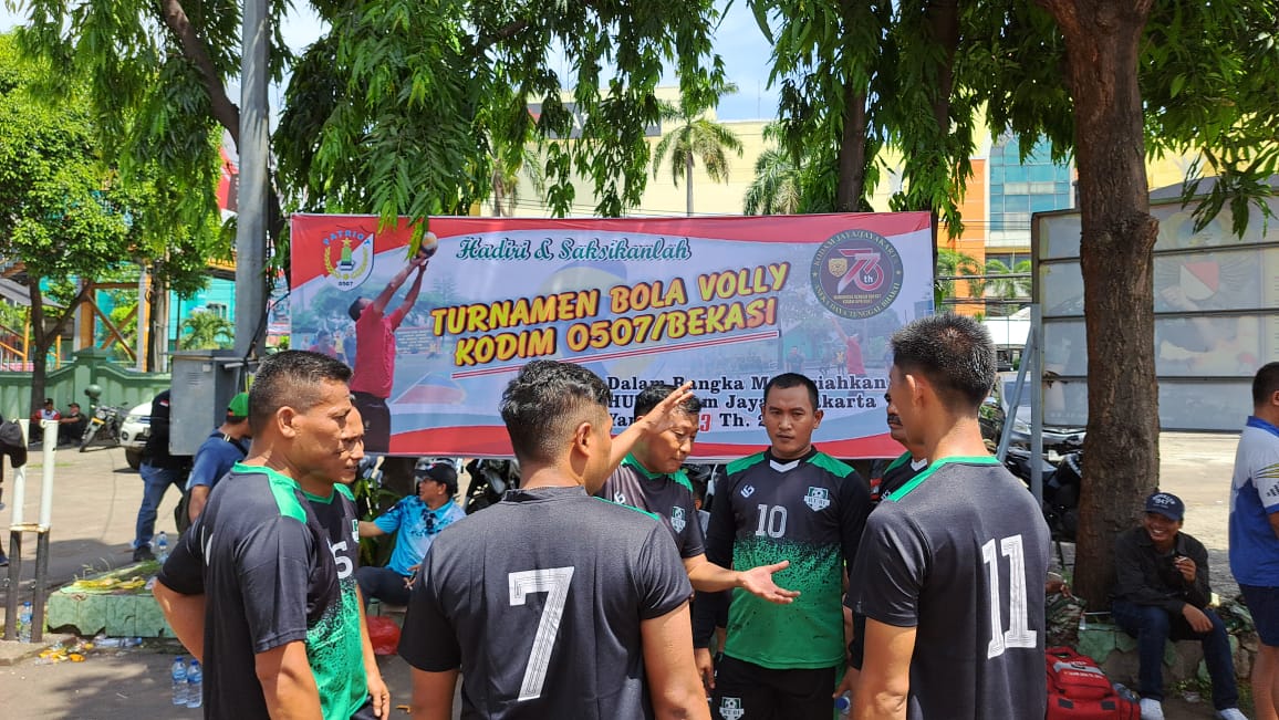 Meriahkan HUT Kodam Jaya Ke-73, Kodim 0507/Bekasi Gelar Pertandingan Voli