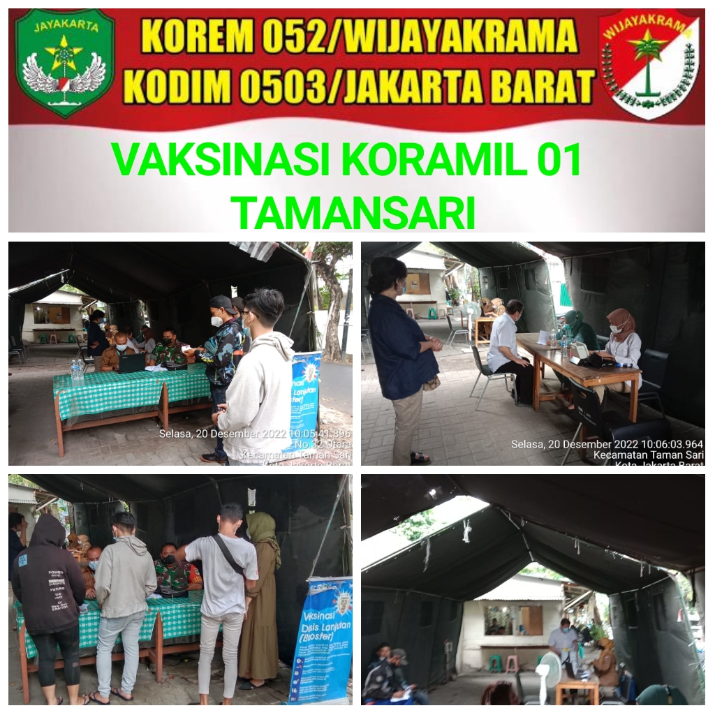 Serbuan Vaksinasi Koramil 01/Tamansari, Ini Kata Danramil Mayor Inf Mulia Adi Dharma