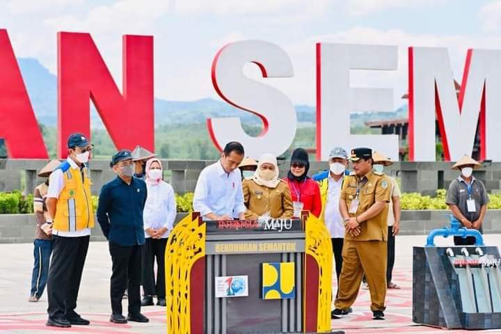 Presiden Jokowi Resmikan Bendungan Semantok di Nganjuk