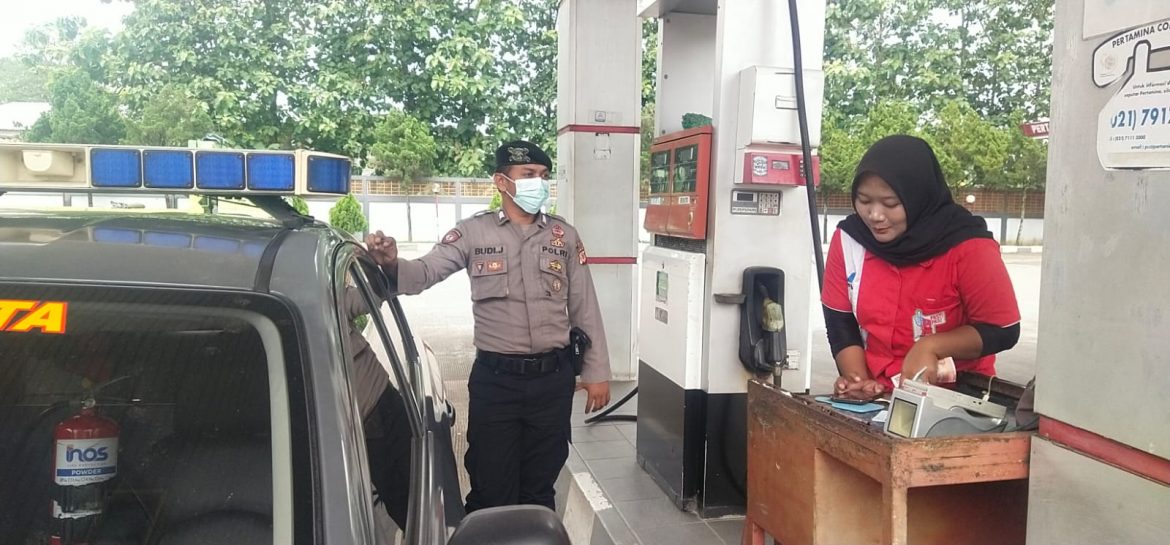 Pastikan Pasokan BBM Subsidi Aman dan Tepat Sasaran, Satuan Samapta Polres Banjar Monitoring Sejumlah SPBU