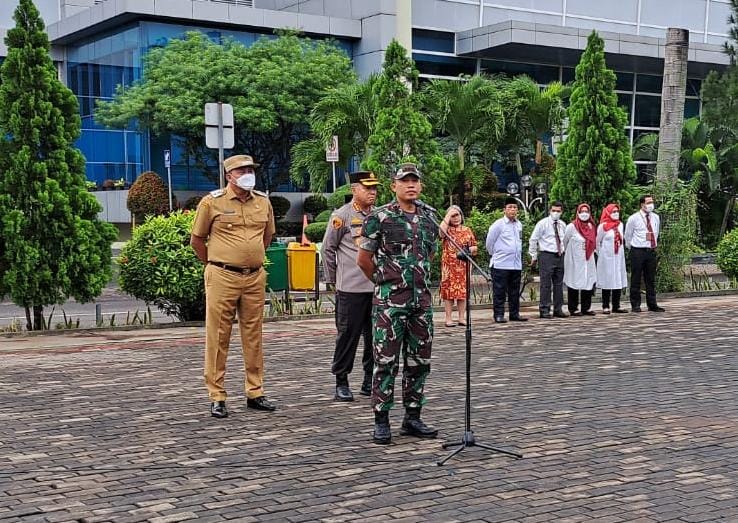 Dandim 0507/Bekasi Ikuti Apel Sinergitas Tiga Pilar Bersama Aparatur Pemerintah Kota Bekasi