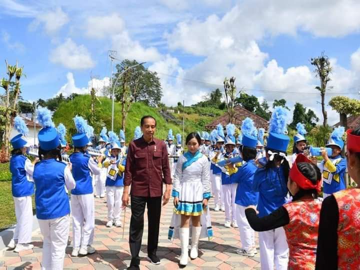 Peresmian Bendungan Kuwi Kawangkoan oleh Presiden Dimeriahkan Atraksi Para Pelajar