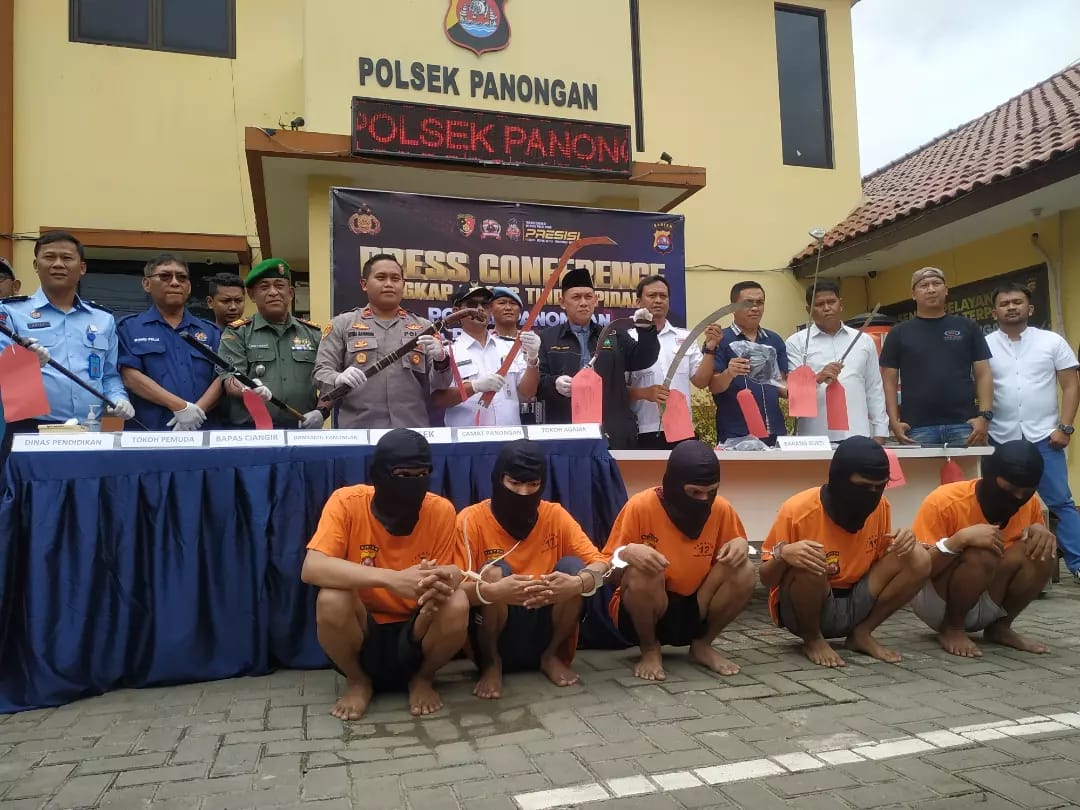 Danramil 14/Panongan Hadiri Press Conference Ungkap Kasus Gangster