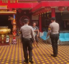 Berikan Rasa Aman, Satuan Samapta Polres Ciamis Patroli ke Klenteng Hok Tek Bio Ciamis