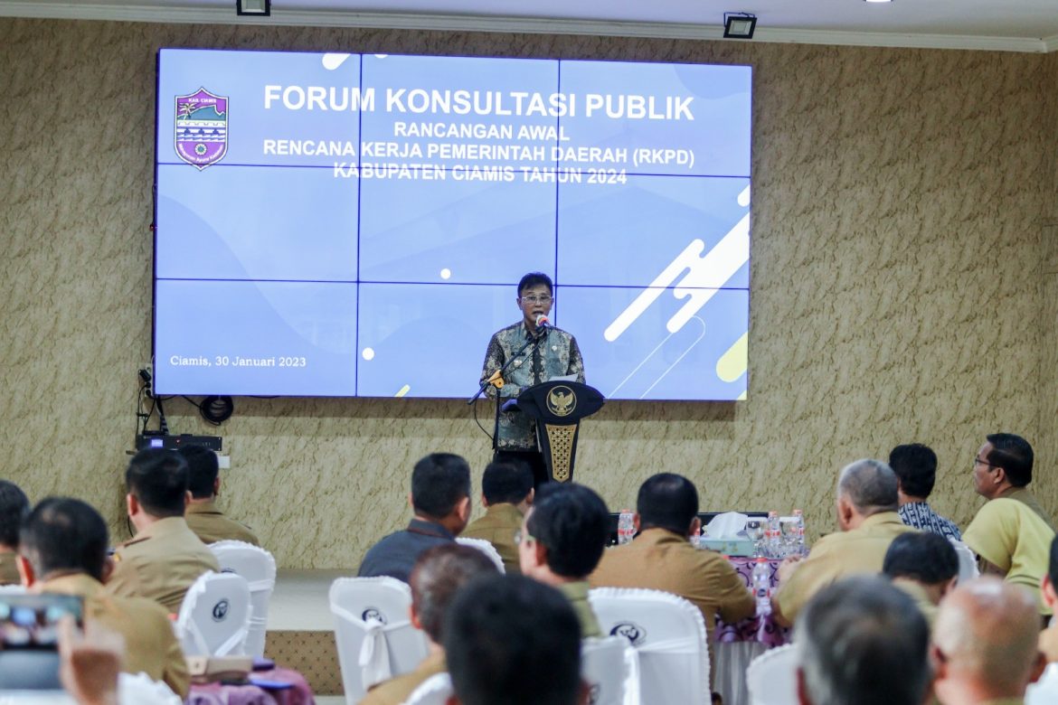 Bappeda Ciamis Gelar Forum Konsultasi  Publik  Rancangan Awal RKPD Kabupaten Ciamis Tahun 2024