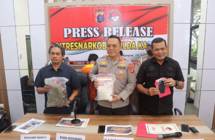 Berhasil Amankan 1.508 Gram Sabu, Polda Kaltim Gelar Press Release