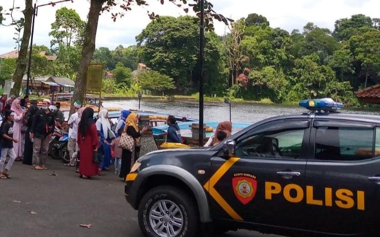 Berikan Rasa Aman, Polsek Panjalu Polres Ciamis Monitoring di Situ Lengkong