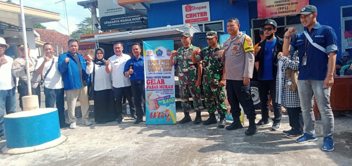 DPC IPJI Ciamis isi HPN 2023 Peduli Krisis Pangan: Bersama TNI, Polri Pemkab dan Bulog Gelar Operasi Pasar Murah