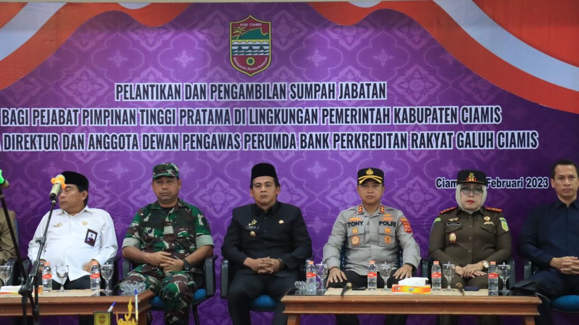 Kapolres Ciamis Hadiri Pelantikan ASN Pimpinan Tinggi Pratama di Likungan Pemda Ciamis